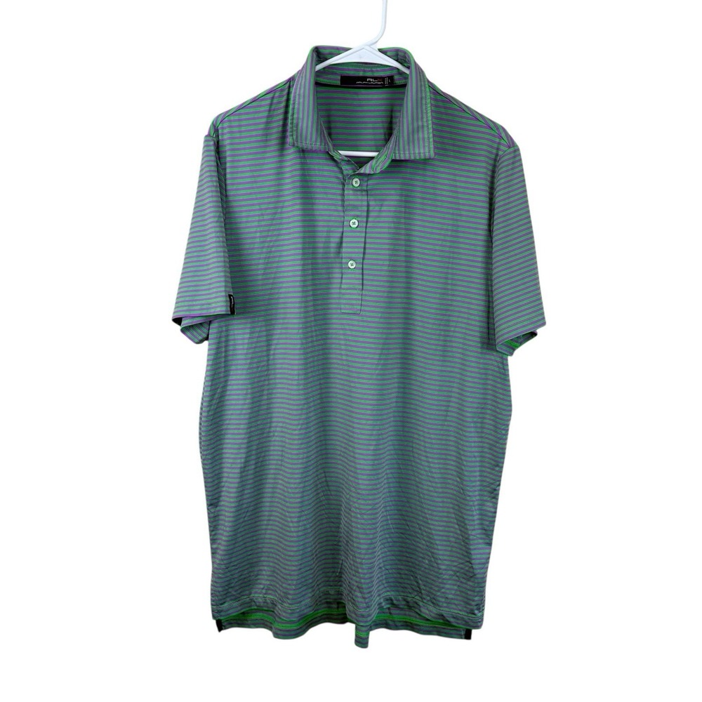 RLX Ralph Lauren Polo Shirt Mens Large Wicking Golf Short Sleeve Striped